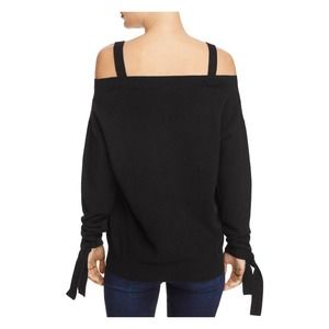 THEORY Black Cashmere Cold Shoulder Sweater L NWT